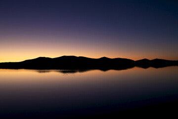 sunset over the lake