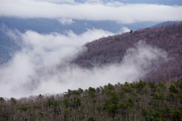 Cloudy day in Shenandoah National Park in Virginia USA