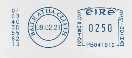 Briefmarke stamp gestempelt used frankiert cancel vintage retro alt old dublin irland ireland eire...