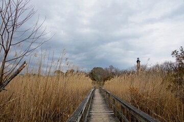 Currituck Beach Lighthouse in Corolla on Outer Banks of North Carolina USA