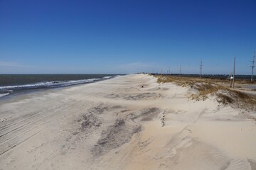 Sandy Bay Beach on Outer Banks of North Carolina