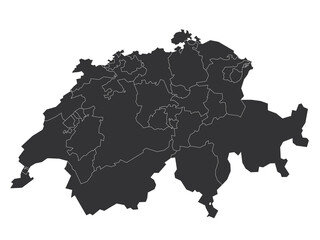 Switzerland - blank map of cantons