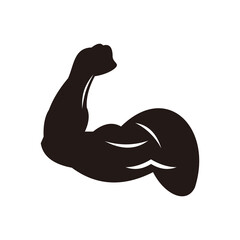 Biceps muscle arm, vector illustration sign