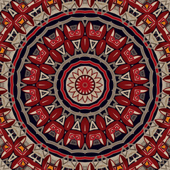 Seamless abstract pattern mandala round mosaic texture geometric
