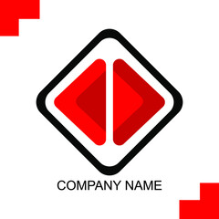 red flat logo. Design icons, symbols, logotype vector logos for company branding
