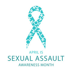 Sexual Assault Awareness Month concept. Suitable for greeting card poster and banner. Vector illustration.