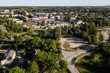 Fototapeta na wymiar Aerial view of Saldus city, Latvia.