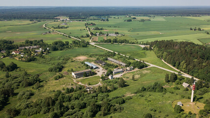 Fototapeta na wymiar Aerial view of Zlekas village, Latvia.
