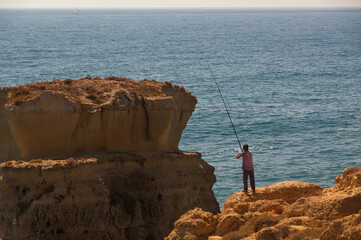 Fishing from the cliff