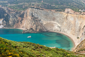 Obraz premium Ponza, Pontine Islands, Latina district, Latium, Lazio, Italy, Europe, National Park of Circeo, Chiaia di Luna beach