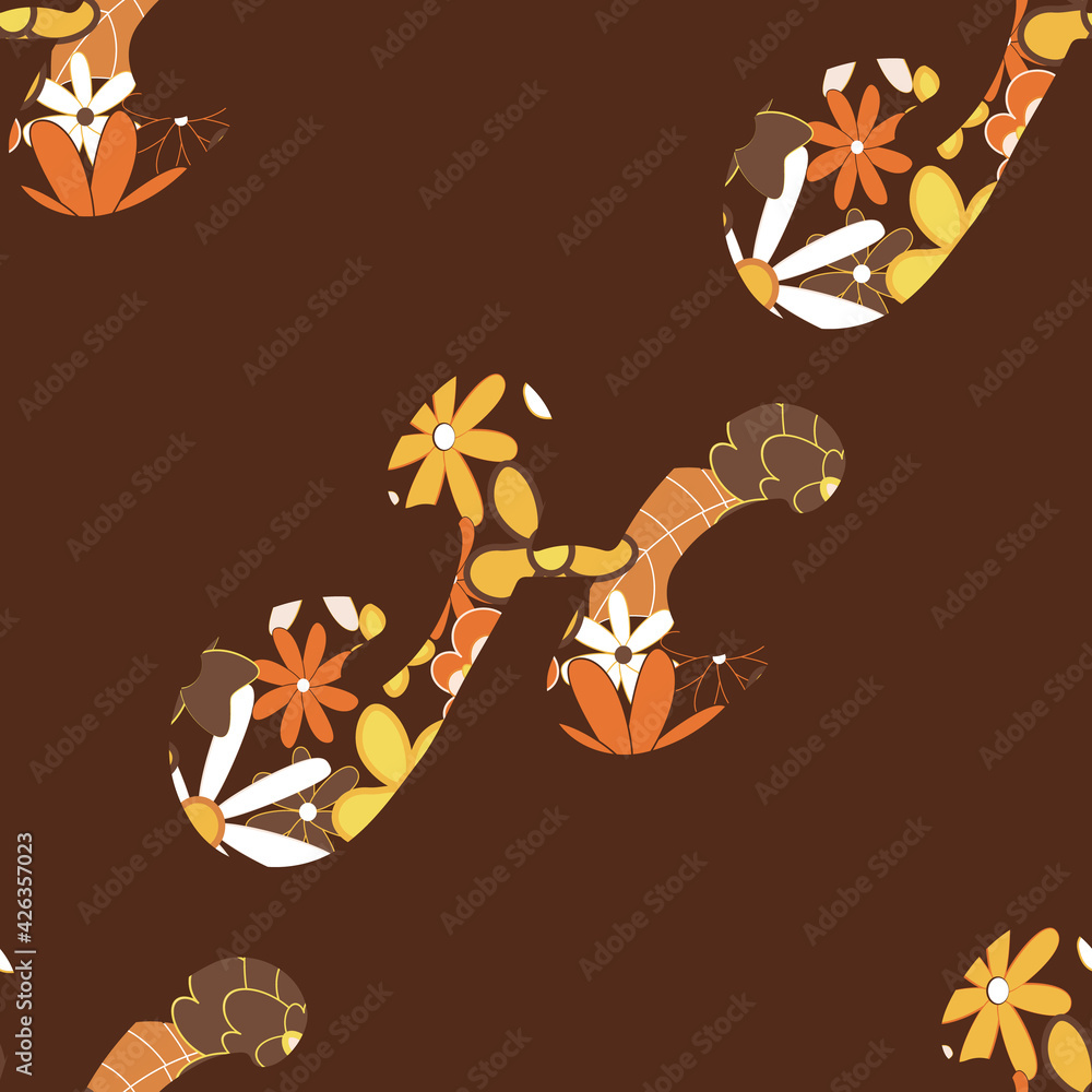 Poster retro letter h from the alphabet seamless repeat pattern print background
