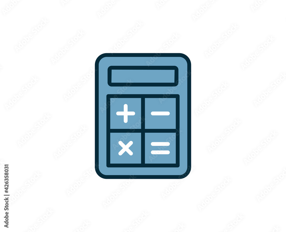 Poster calculator line icon. high quality outline symbol for web design or mobile app. thin line sign for d