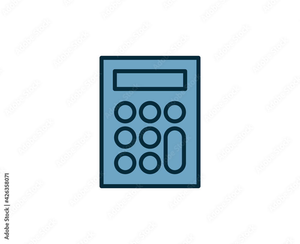 Poster calculator line icon. high quality outline symbol for web design or mobile app. thin line sign for d