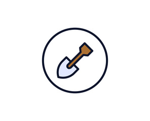 Shovel flat icon. Single high quality outline symbol for web design or mobile app.  House thin line signs for design logo, visit card, etc. Outline pictogram EPS10