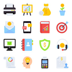 Pack of Investment Flat Icons