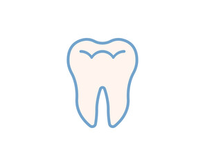 Teeth flat icon. Thin line signs for design logo, visit card, etc. Single high-quality outline symbol for web design or mobile app. Medical outline pictogram.