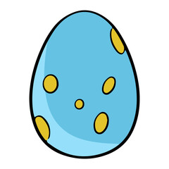 Fototapeta premium Dinosaur egg in cartoon style. Vector illustration isolated on a white background.