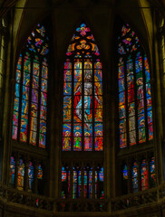 Fototapeta na wymiar St. Vitus Cathedral Stained Glass