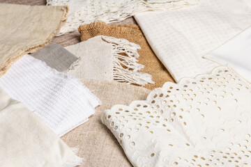 Collection of vintage pieces of fabric