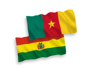 Obraz premium Flags of Cameroon and Bolivia on a white background