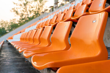 Naklejka premium Orange and white stadiums amphitheater