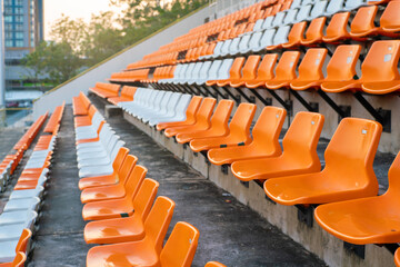 Naklejka premium Orange and white stadiums amphitheater