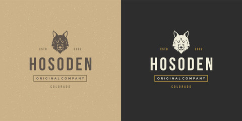 Wolf head logo emblem vector illustration silhouette for shirt or print stamp © provectors