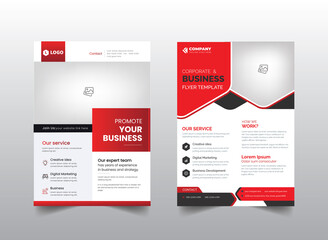 Corporate modern business flyer template,vector design for poster, magazine, catalog, proposal, advertise, promotion, leaflet, banner, paper, annual report with red and blue color, easy to edit.