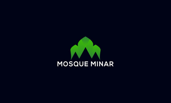 islamic mosque logo vector icon template