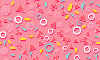 Memphis Pattern. Fun Background. Hipster Style