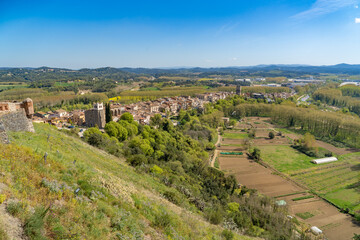 Panoramic views from the castle of Hostalric in the jungle Catalonia Costa Brava
