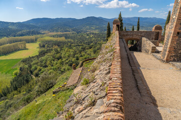 Fototapeta na wymiar Panoramic views from the castle of Hostalric in the jungle Catalonia Costa Brava 