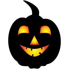 Halloween pumpkin icon. Autumn symbol. Halloween scary pumpkin with a smile, burning eyes.