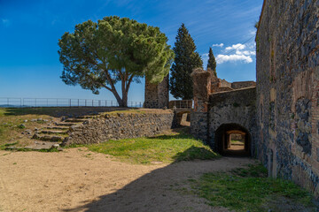 Fototapeta na wymiar European medieval castle in Spain Catalonia Hostalric