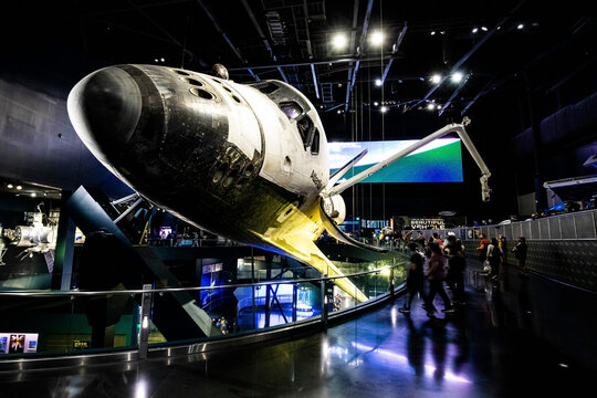 Florida, USA - Feb. 13, 2021: Atlantis Shuttle at Kennedy Space Center Visitor Complex
