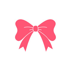 Pink bow design in various shapes Isolated on white background