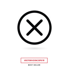 Close icon vector. Cancel sign