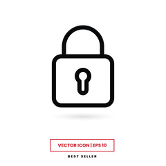 Lock icon vector. Padlock sign