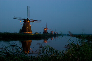 Kinderdijk at night
