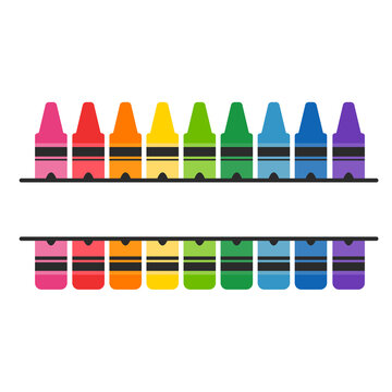 Crayon vector A variety of color crayons arranged Leave space for