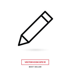 Pencil icon vector. Pen sign
