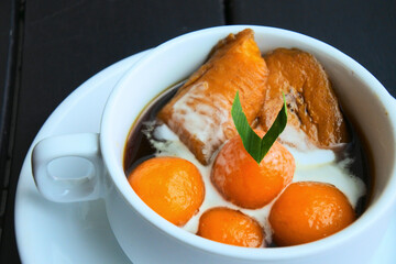 Kolak Pisang is Indonesian traditional food for takjil Ramadhan