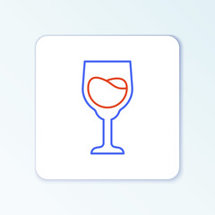 Line Wine glass icon isolated on white background. Wineglass sign. Colorful outline concept. Vector
