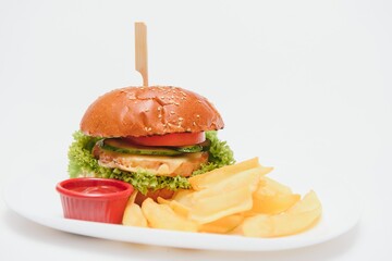 hamburger isolated on white background