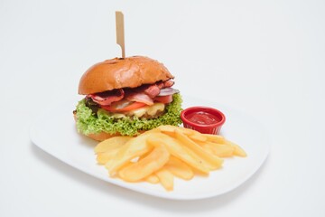 hamburger isolated on white background