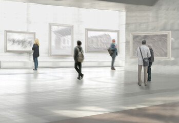 Fototapeta premium Abstract image of people in the lobby 2