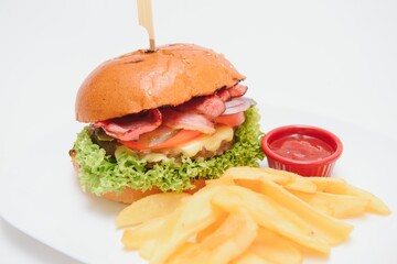 hamburger isolated on white background