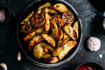 Garlic baked potatoes
