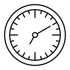 Vector Clock Outline Icon Design