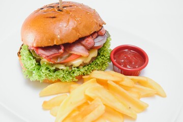 hamburger isolated on white background